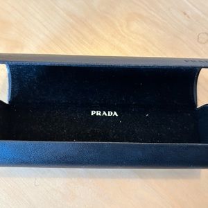 Prada glass case . For slim pair of reading glasses. Black leather